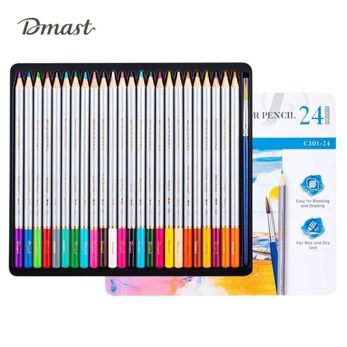 DELI DMAST WATERCOLOUR PENCIL 24 PCS SET — image 1