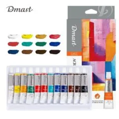 DELI DMAST ACRYLIC COLOURS - 12 COLOURS - 12ML TUBES