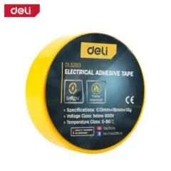 DELI YELLOW ELECTRICAL INSULATION ADHESIVE TAPE 0.13MM X 18M X 10 YARDS