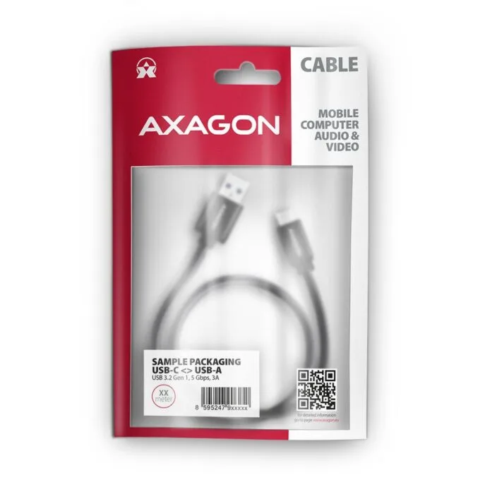 USB-C cable - USB-A 3.2 Gen 1 BUCM3-AM20AB, 2m, 3A, ALU, braid, black — image 7