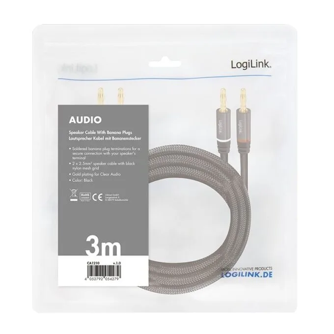 LogiLink audio, wtyk bananowy 3.0m — image 4