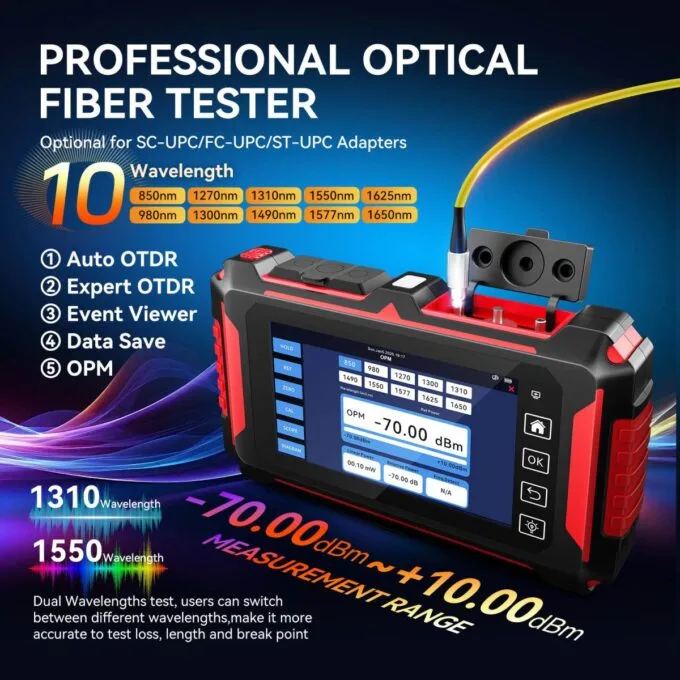 Noyafa Fiber & Network Tester with 150km OTDR, Full-protocol Network Analysis, PoE Testing, Ethernet Cable Verification, Multimeter NF-8607 — image 7