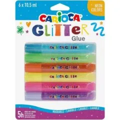 CARIOCA 6 FLUO COLORS GLITTER GLUE 10.5ML