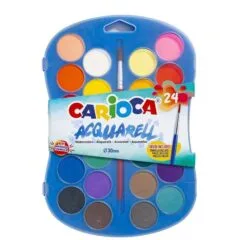 CARIOCA WATERCOLORS PLASTIC CASE 24 PCS WITH BRUSH