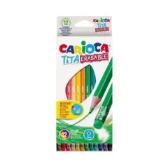 CARIOCA TITA ERASABLE COLOURED PENCIL BOX 12 PCS