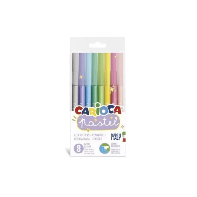CARIOCA PASTEL MARKERS BOX 8 PCS FELT TIP — image 1