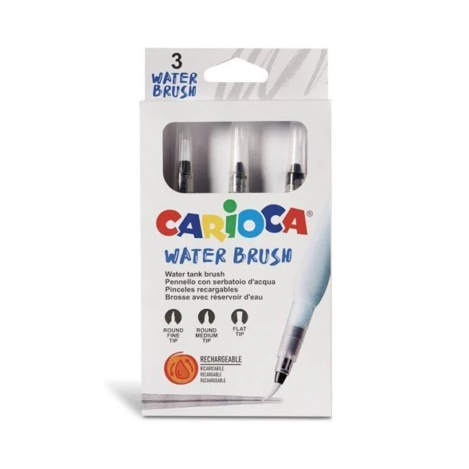CARIOCA REFILLABLE WATER BRUSHES BLISTER SET 3 PCS — image 1