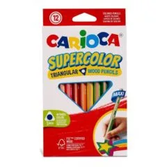 CARIOCA 12 INTENCE COLOURS TRIANGULAR WOODEN PENCILS