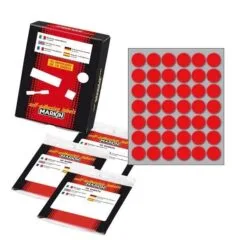 MARKIN LABEL 18MM DIA 10 SHEETS BAG RED