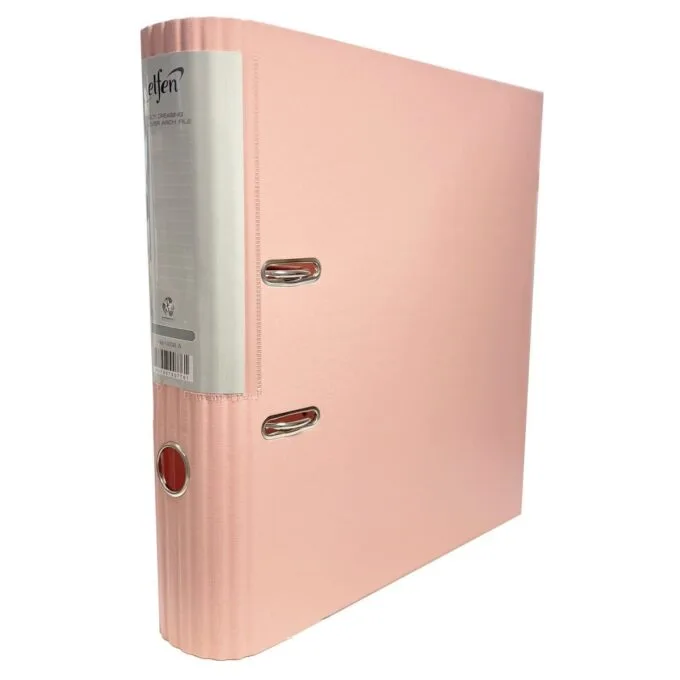 ELFEN FILE PLASTIC SUPER STRONG ROUND SPINE A4 75MM PEACH — image 1