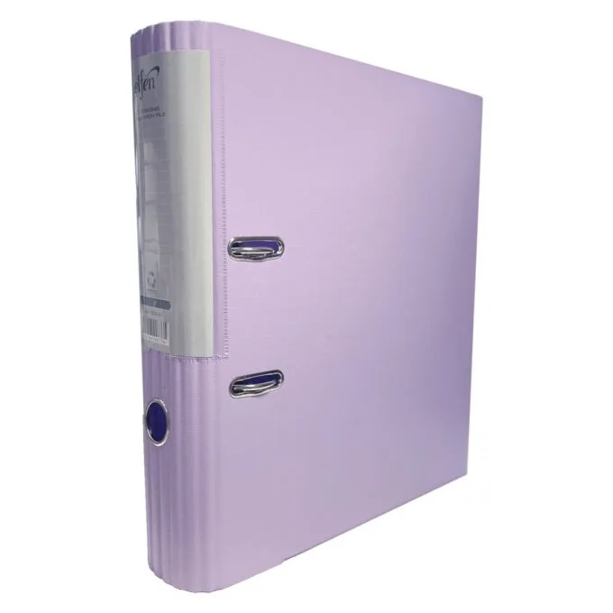 ELFEN FILE PLASTIC SUPER STRONG ROUND SPINE A4 75MM LAVENDER — image 1