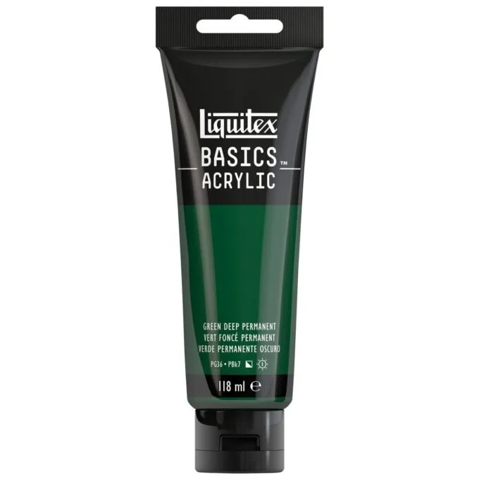 LQX BASICS ACRYLIC COLOUR 118ML GREEN DEEP PERMANENT ROW — image 1