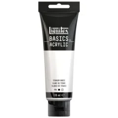 LQX BASICS ACRYLIC COLOUR 118ML TITANIUM WHITE ROW