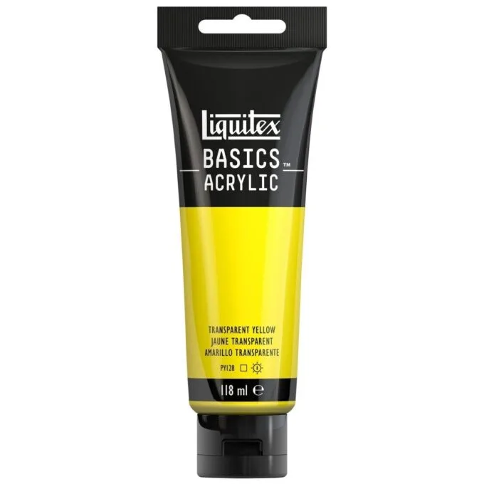 LQX BASICS ACRYLIC COLOUR 118ML TRANSPARENT YELLOW ROW — image 1