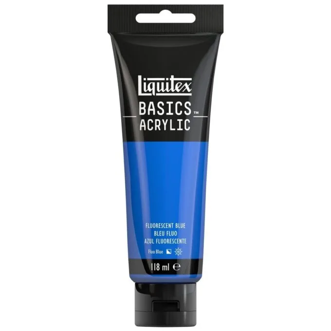 LQX BASICS ACRYLIC COLOUR 118ML FLUORESCENT BLUE ROW — image 1