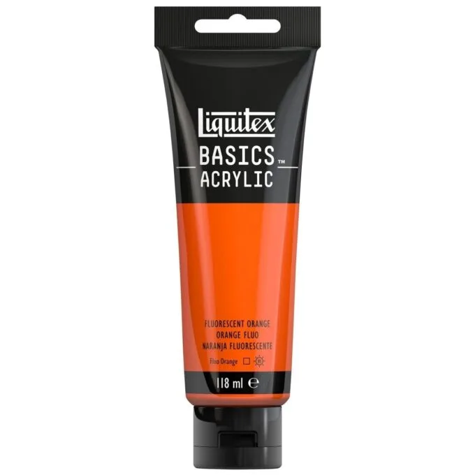 LQX BASICS ACRYLIC COLOUR 118ML FLUORESCENT ORANGE ROW — image 1