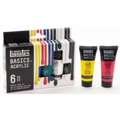 LQX BASICS ACRYLIC COLOUR SET 6X22ML ROW