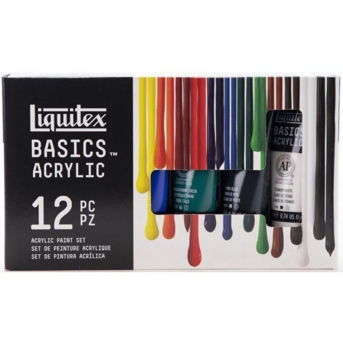 LQX BASICS ACRYLIC COLOUR SET 12X22ML V2 ROW — image 1