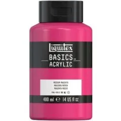 LQX BASICS ACRYLIC COLOUR 400ML POT MEDIUM MAGENTA ROW