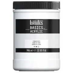 LQX BASICS ACRYLIC COLOUR 946ML POT TITANIUM WHITE ROW