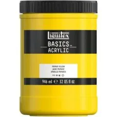 LQX BASICS ACRYLIC COLOUR 946ML POT PRIMARY YELLOW ROW