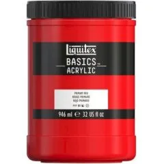 LQX BASICS ACRYLIC COLOUR 946ML POT PRIMARY RED ROW