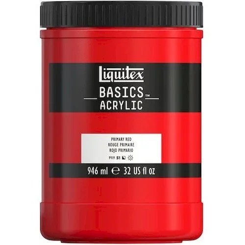 LQX BASICS ACRYLIC COLOUR 946ML POT PRIMARY RED ROW — image 1