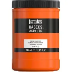 LQX BASICS ACRYLIC COLOUR 946ML POT CADMIUM ORANGE HUE ROW