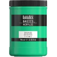 LQX BASICS ACRYLIC COLOUR 946ML POT BRIGHT AQUA GREEN ROW