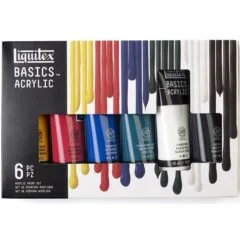 LQX BASICS ACRYLIC COLOUR SET OF 6X118ML TBE ROW