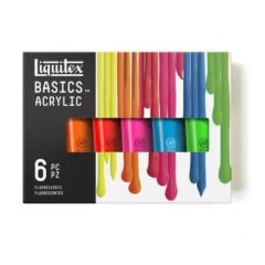 LQX BASICS ACRYLIC COLOUR SET 6X118ML FLUORESCENT ROW