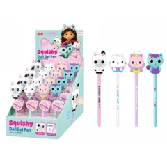 GABBY GEL PEN WITH A SQUISHY DOLL ON THE TOP 0.5MM BLUE INK 4 DESIGNS