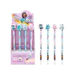 GABBY HB PENCIL & TOPPER ERASER 4 DESIGNS