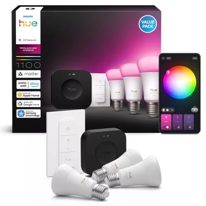 Philips Hue Bridge Pro + 3 x E27 + Dimmer switch — image 3