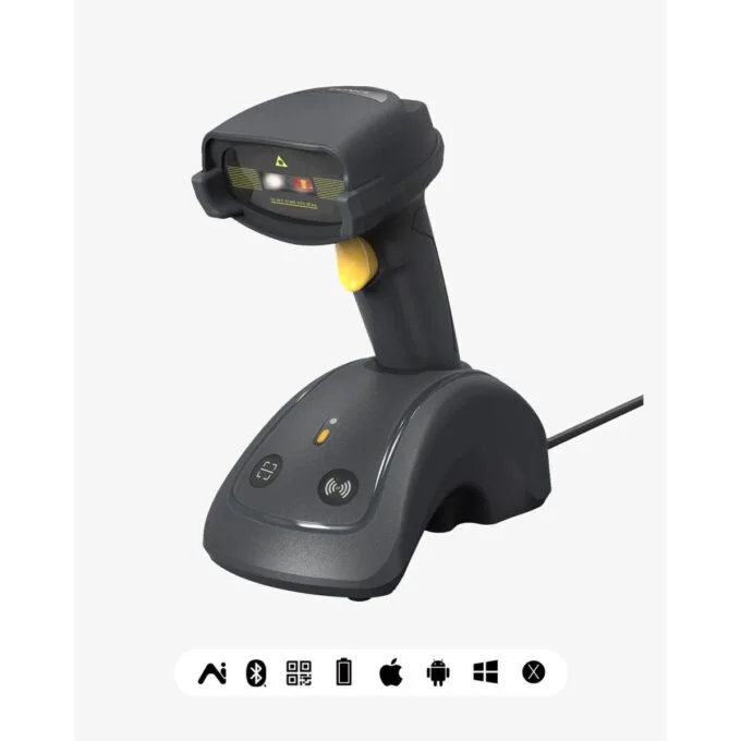 Inatech Barcode Scanner CMOS 1D/2D Wireless 2.4GHz/Bluetooth USB-A 2600mAh Smart Charging Base BCST-560B Dark Gray — image 8