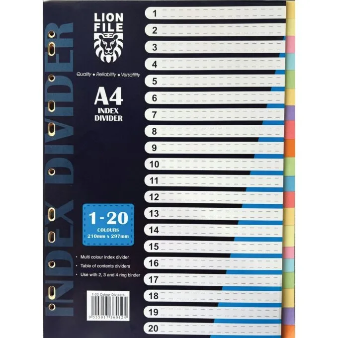 PAPER INDEX 20 COLOURS TAB 150gsm — image 1