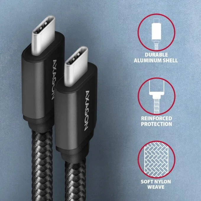 BUCM3-CM30AB USB-C cable - USB-C, 3.0m, PD 60W, 3A, ALU, braid, black — image 3