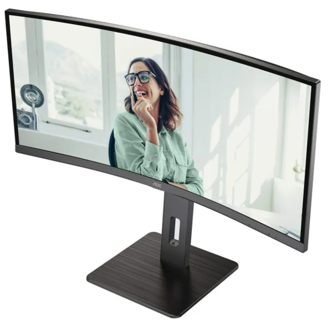AOC CU34P3CV 34-inch Curved UWQHD VA Monitor – 3440x1440, 100Hz, 4ms, USB-C 65W Docking, USB Hub, RJ45, Speakers — image 4