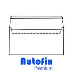 WHITE ENVELOPE 110X220MM WINDOW AUTOFIX PREMIUM WITH SECURITY CUT 500 PCS BOX