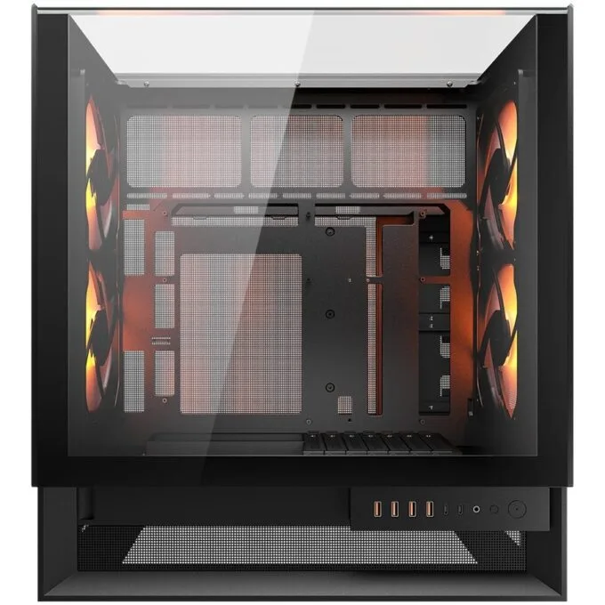 Cougar OmnyX - Mid Tower Panoramic PC Case with 4x 160mm ARGB PWM Fans, 3-Side Tempered Glass, Reverse Connector Support, Black (EAN: 4710483779459) — image 3