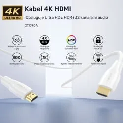 Unitek HDMI 2.0 cable 4K white 10m — image 13
