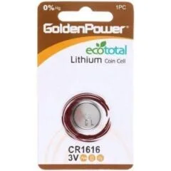 1PC/CARD GOLDEN POWER 3V LITHIUM BUTTON CR1616