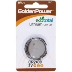 1PC/CARD GOLDEN POWER 3V LITHIUM BUTTON CR2430