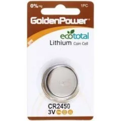 1PC/CARD GOLDEN POWER 3V LITHIUM BUTTON CR2450