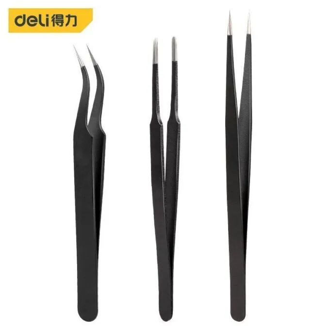 DELI TWEEZERS 3 PCS SET BLISTER — image 1