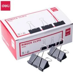 DELI BINDER CLIPS 51MM 12 PCS PER BOX