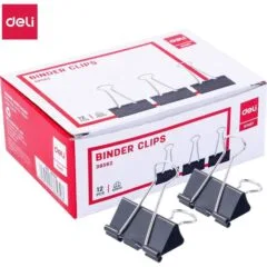 DELI BINDER CLIPS 41MM 12 PCS PER BOX