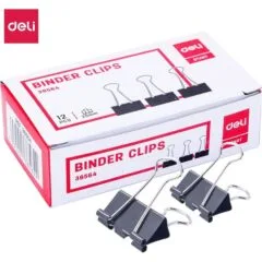 DELI BINDER CLIPS 25MM 12 PCS PER BOX