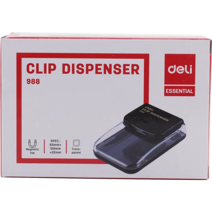DELI HAND CLIP DISPENSER 100X65X32MM ASSORTED — image 1