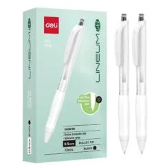 DELI GEL PEN RETRACTABLE 0.5MM BULLET TIP BLACK